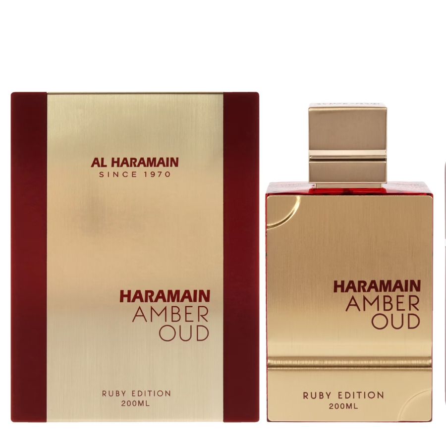Amber Oud Ruby Edition de Al Haramain Unisex 6.7 oz EDP Spray botella roja