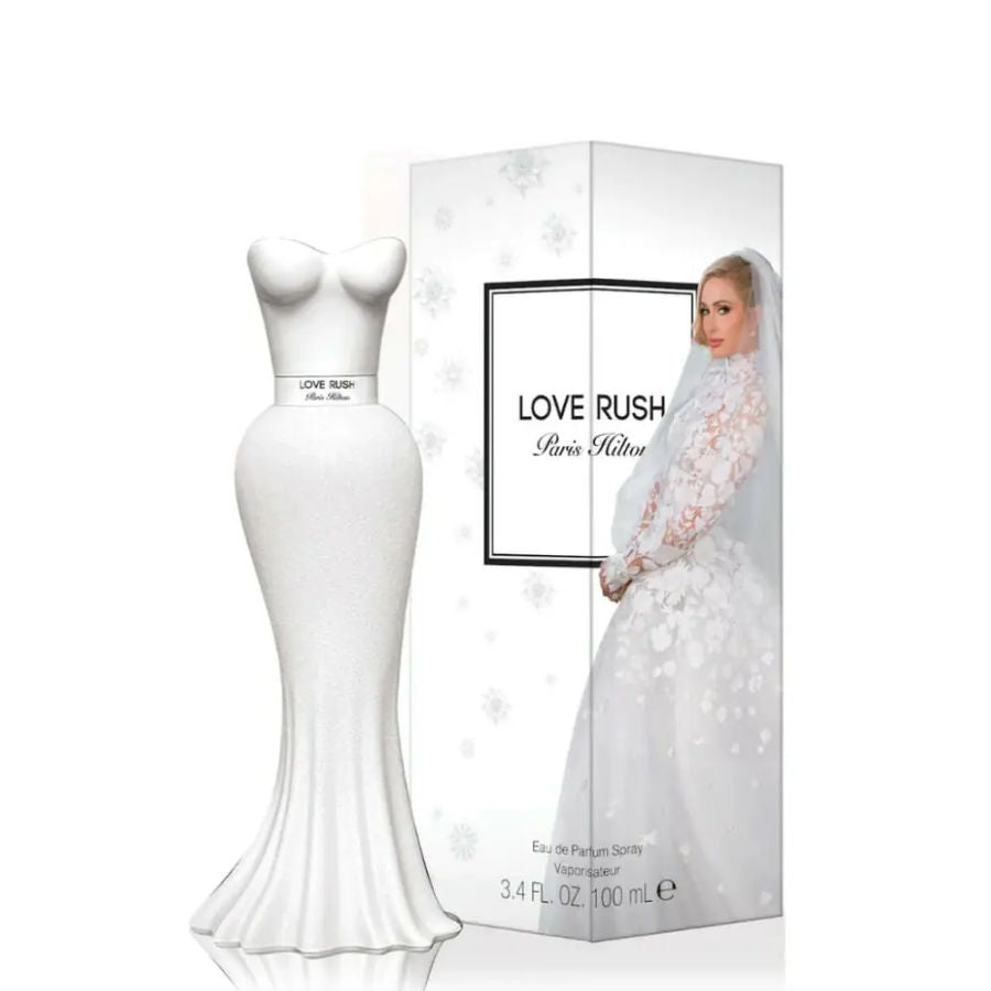 Paris Hilton Love Rush EDP para mujer, 3,4 oz, botella de rubor