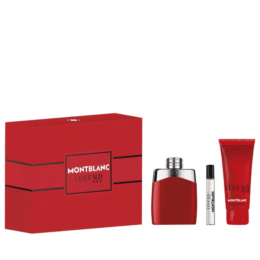 Legend Red de Montblanc para hombre, 3,4 oz EDP, juego de regalo de 3 piezas - PLA