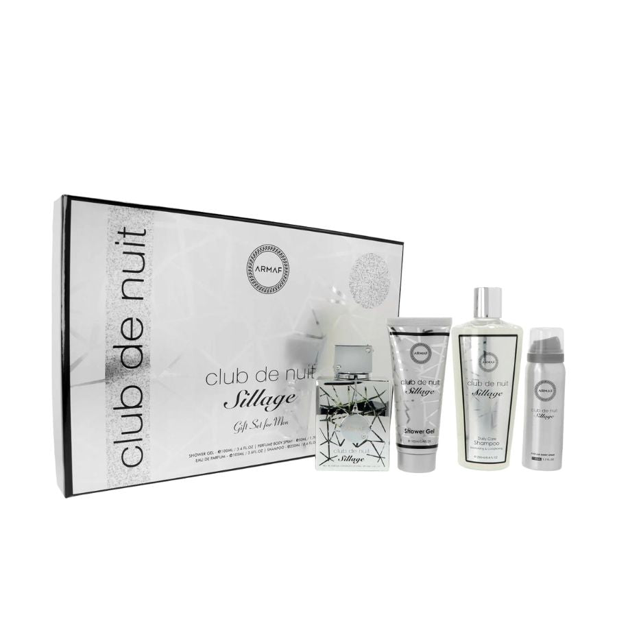 Club De Nuit Sillage de Armaf para hombre, 3,6 oz EDP, juego de regalo de 4 piezas - PLA