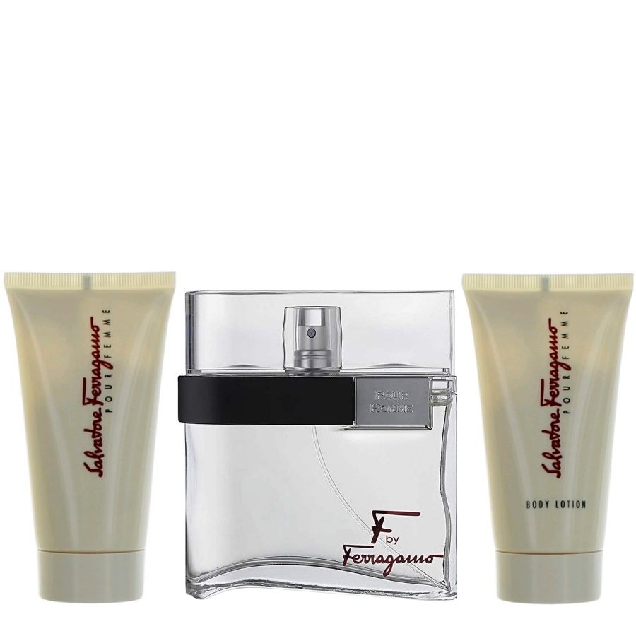 F by Ferragamo 3pc gift set 3.4 oz EDT for men
