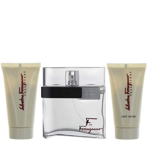 F by Ferragamo by Salvatore Ferragamo for Men 3.4 oz EDT 3pc Gift Set