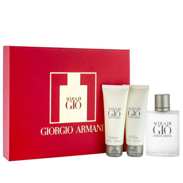 Acqua di Gio by Giorgio Armani for Men 3.4 oz EDT 3pc Gift Set - PLA