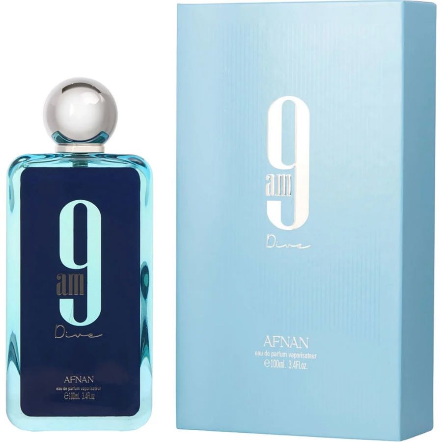 Afnan 9 AM Dive unisex 3.4 oz EDP spray, blue bottle