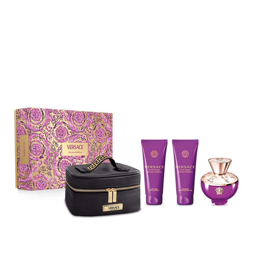 Versace Dylan Purple EDP 3.4 oz women’s 4-piece gift set, purple bottle