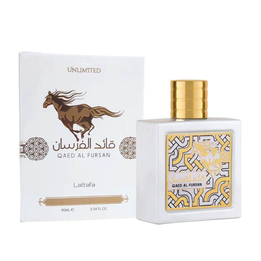 Qaed Al Fursan Unlimited EDP 3.0 oz white Lattafa bottle