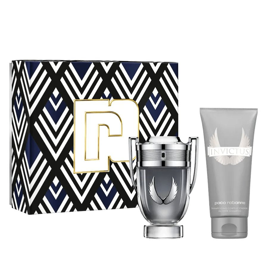 Invictus Platinum by Paco Rabanne for Men 3.4 oz EDP 2pc Gift Set