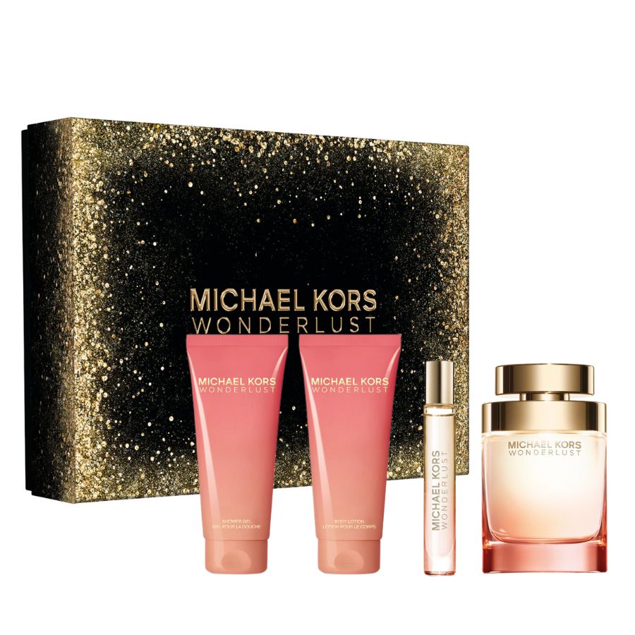 Wonderlust de Michael Kors para mujer, 3,4 oz EDP, juego de regalo de 4 piezas - PLA
