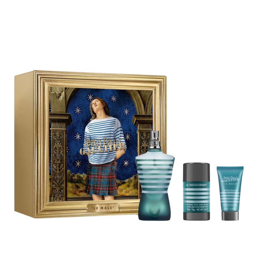 Le Male by Jean Paul Gaultier Men 4.2 oz EDT 3pc gift set torso bottle