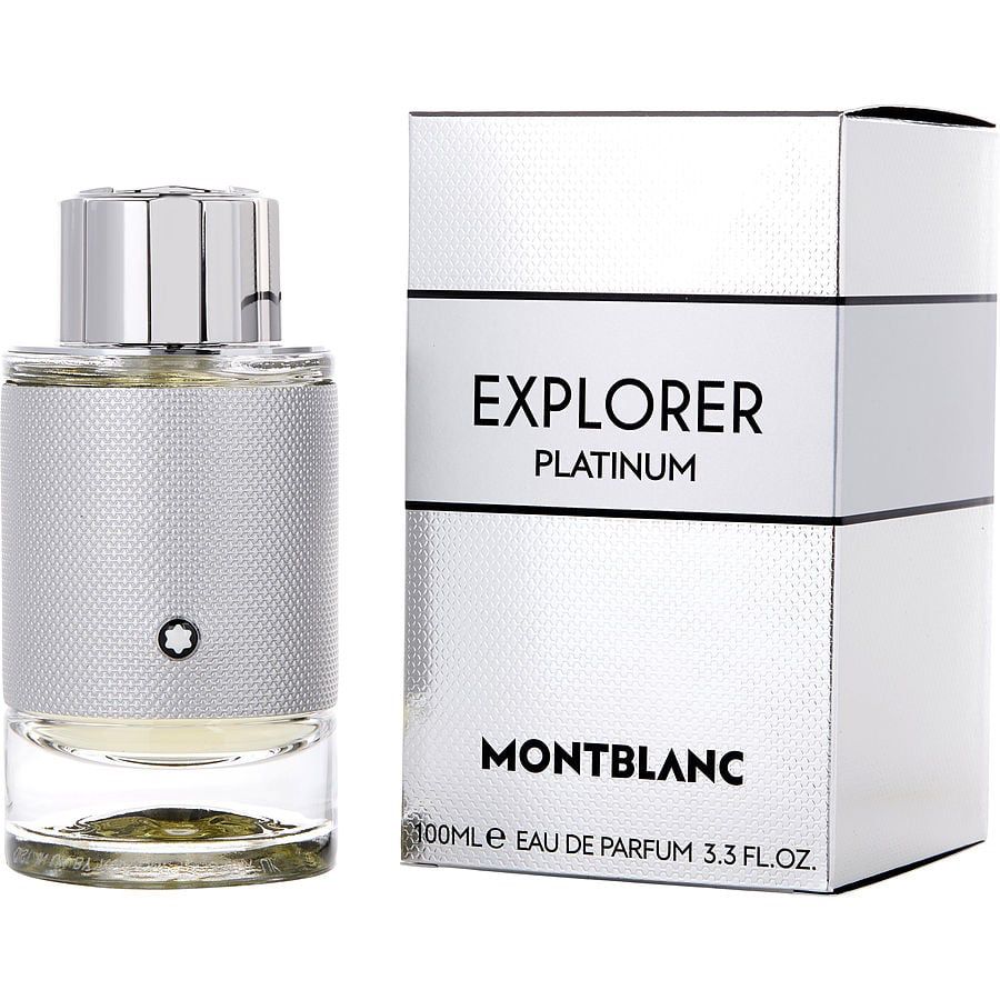 Montblanc Explorer Platinum 3,4 oz EDP, botella con funda texturizada plateada