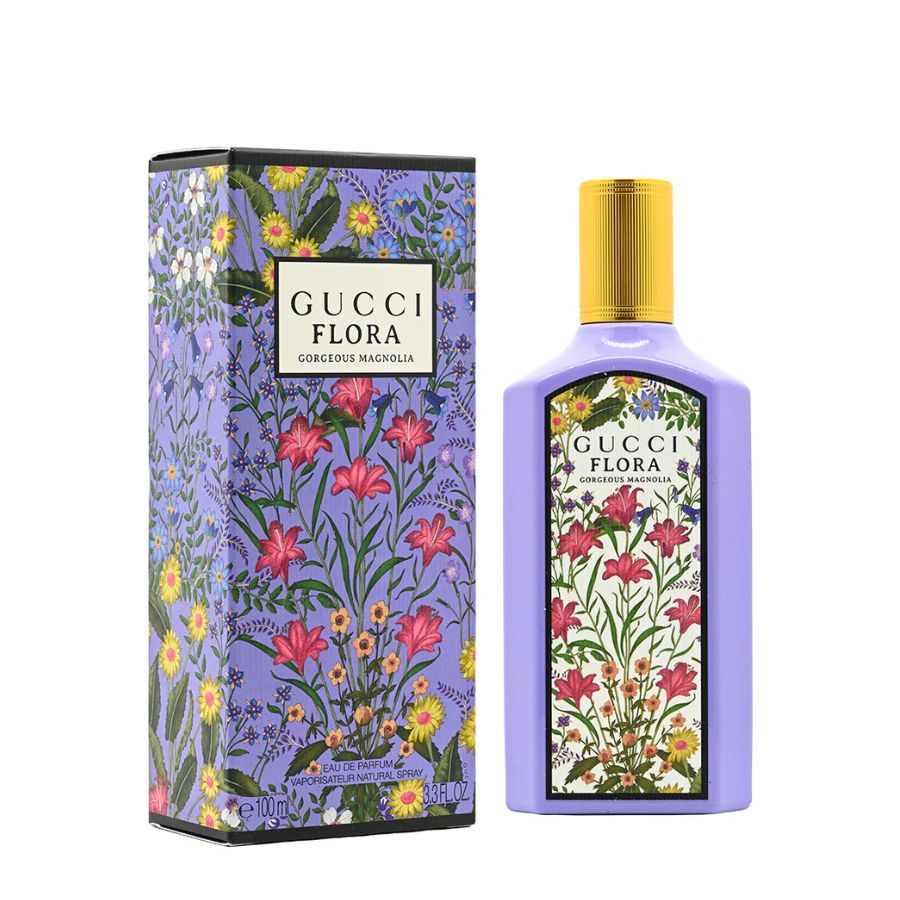 Gucci Flora Gorgeous Magnolia women’s EDP 3.4 oz purple bottle, boxed