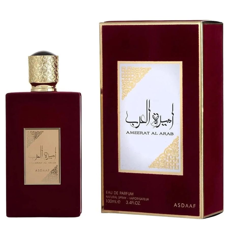 Ameerat Al Arab by Lattafa women’s EDP 3.4 oz red velvet bottle