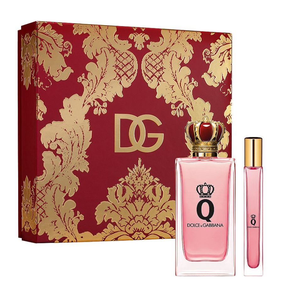 Q by Dolce&Gabbana women’s gift set, 3.3 oz EDP with travel spray