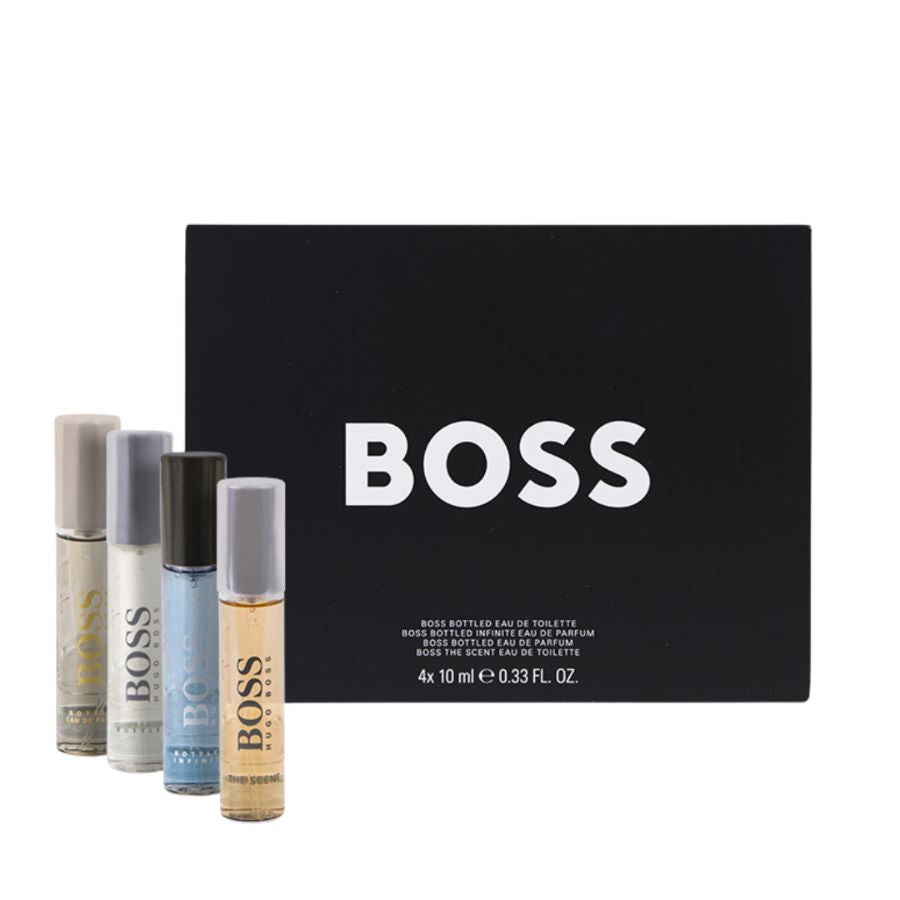 Hugo Boss men's four-piece 10ml mini fragrance gift set