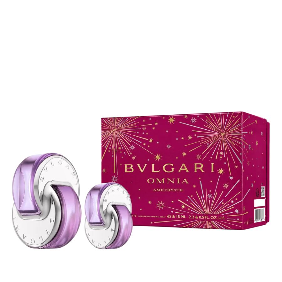 Omnia Amethyste de Bvlgari para mujer, 3,4 oz EDT, juego de regalo de 2 piezas - PLA