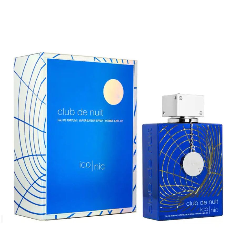 Club De Nuit Blue Iconic by Armaf Men 3.6 oz EDP Spray matte blue bottle