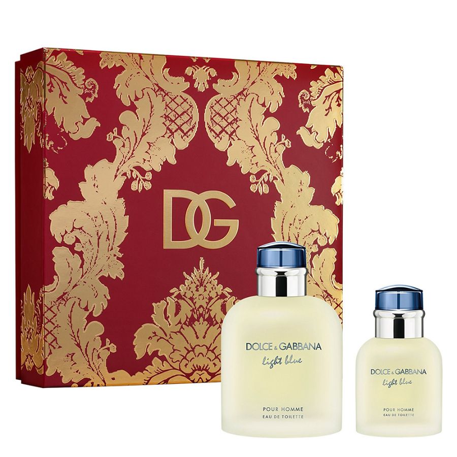 Azul claro de Dolce & Gabbana para hombre, 4,2 oz EDT, juego de regalo de 2 piezas - PLA