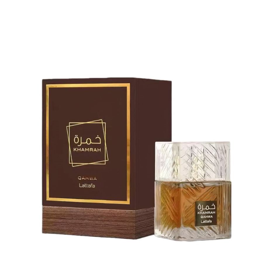 Khamrah Qahwa by Lattafa unisex perfume, 3.4 oz amber bottle