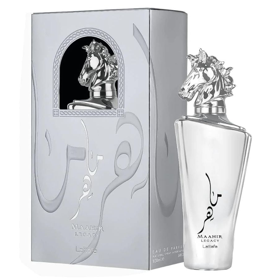 Maahir Legacy by Lattafa unisex EDP spray 3.4 oz horse bottle