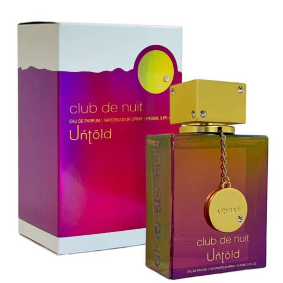 Club de Nuit Untold by Armaf unisex perfume, 3.6 oz metallic bottle.