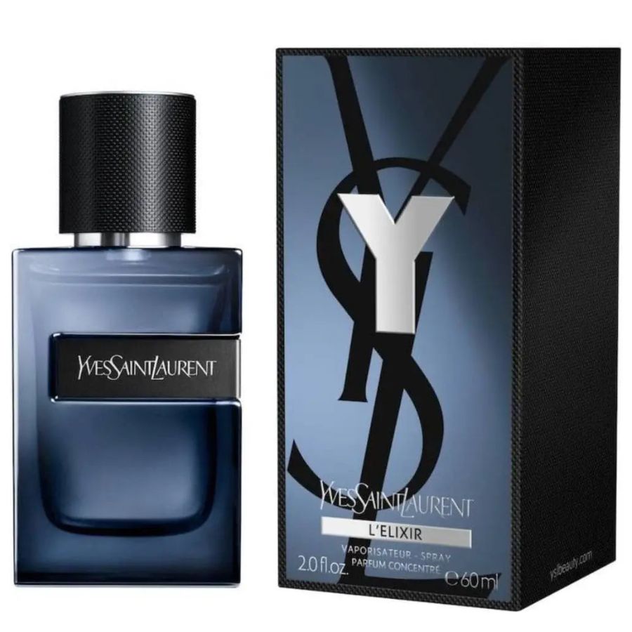 Y Elixir by Yves Saint Laurent men’s parfum spray, 2.0 oz, blue bottle