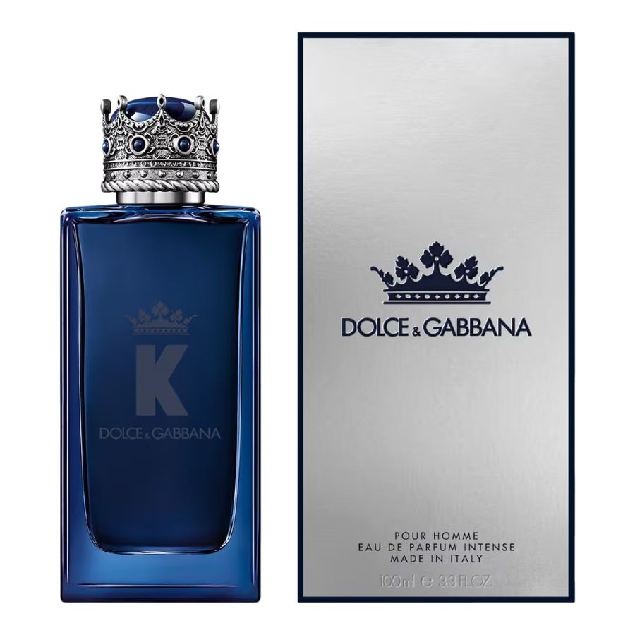 Eau de parfum para hombre K Intense de Dolce & Gabbana, 3,4 oz, tapa de corona con degradado azul