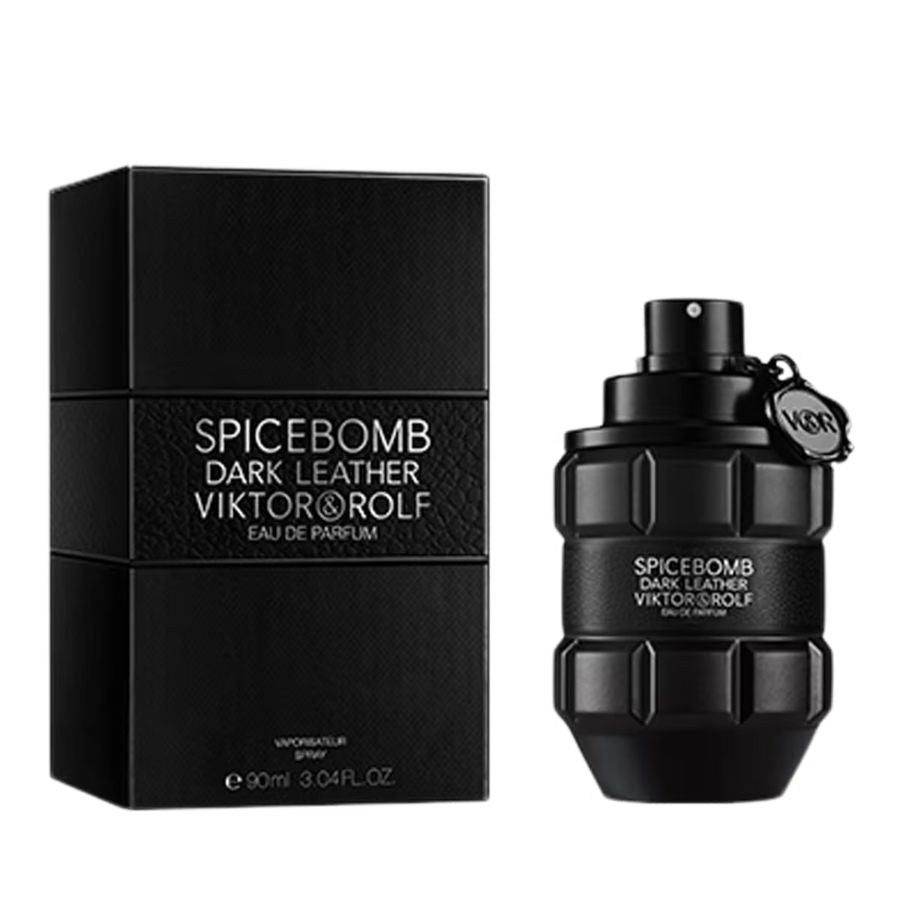 Spicebomb Dark Leather by Viktor&Rolf men’s EDP, 3.0 oz, matte-black grenade