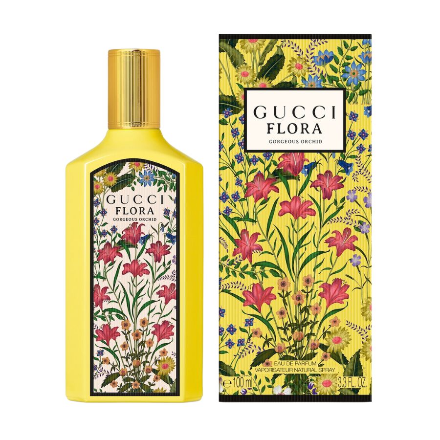 Gucci Flora Gorgeous Orchid women’s EDP 3.4 oz yellow bottle