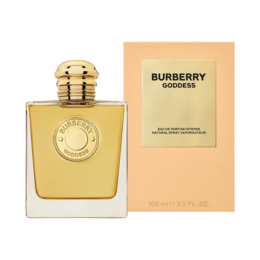 Burberry Goddess Intense 3.4 oz EDP for women, square amber bottle