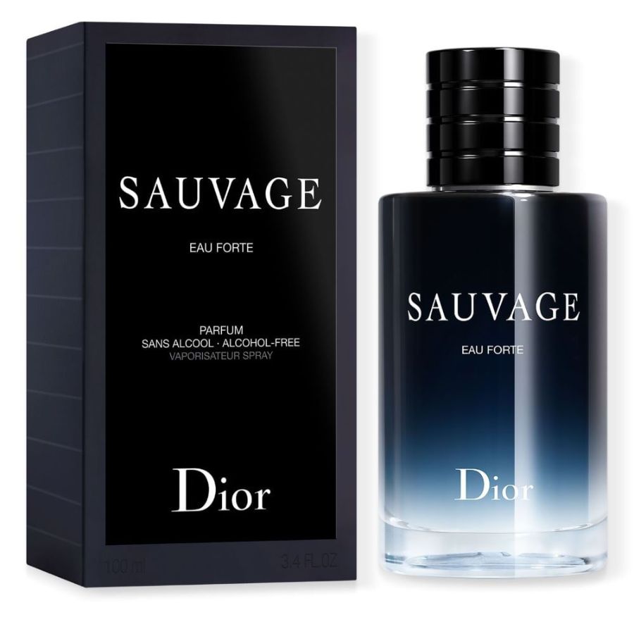 Dior Sauvage Eau Forte 3.4 oz Parfum for men, blue gradient bottle
