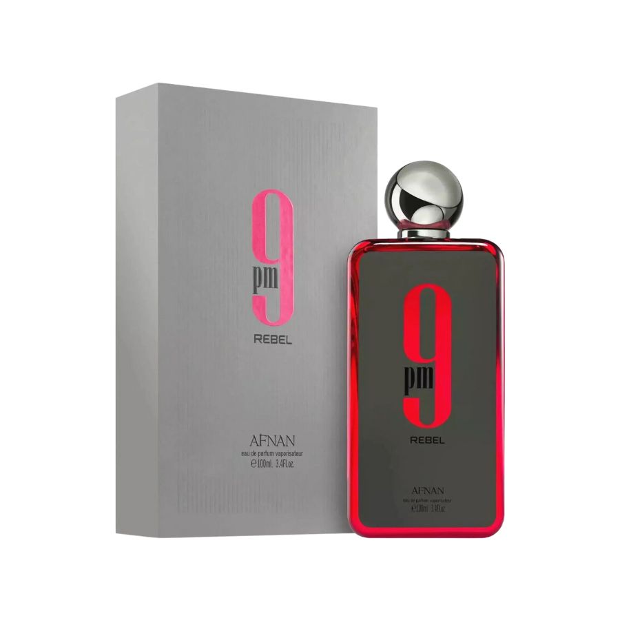 9 PM Rebel de Afnan Botella de perfume EDP unisex de 3,4 oz