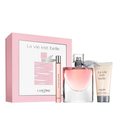 La Vie Est Belle de Lancôme para mujer, 3.4 oz EDP, set de regalo de 3 piezas