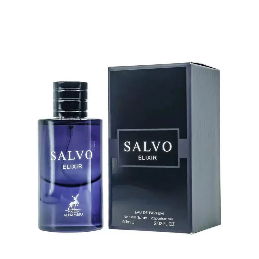Salvo Elixir de Lattafa EDP para hombre, botella oscura de 2.0 oz