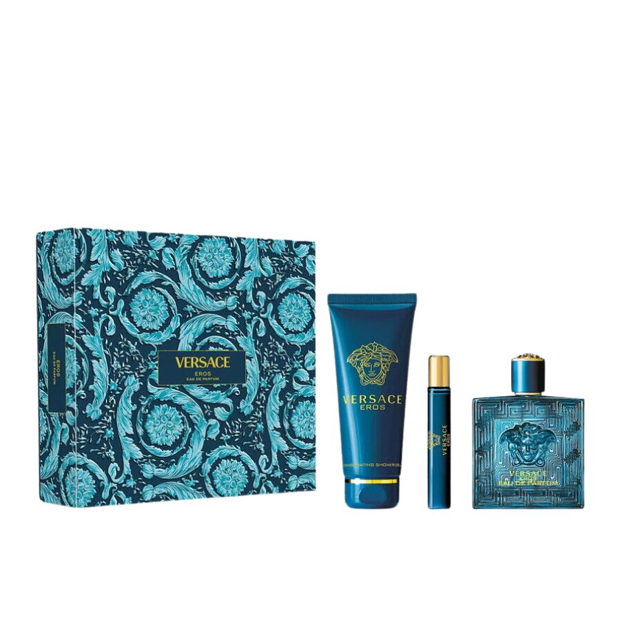 Eros by Versace men’s 3-piece gift set 3.4 oz EDP bottle