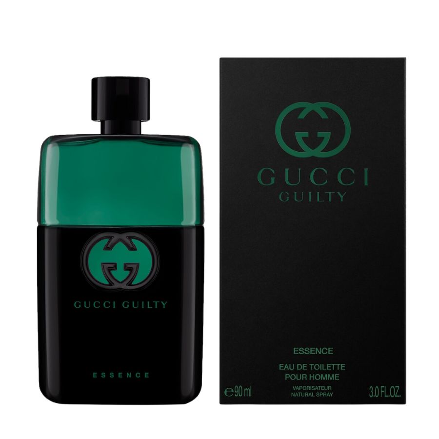Gucci Guilty Essence Pour Homme EDT para hombre de 3,0 oz, botella gris
