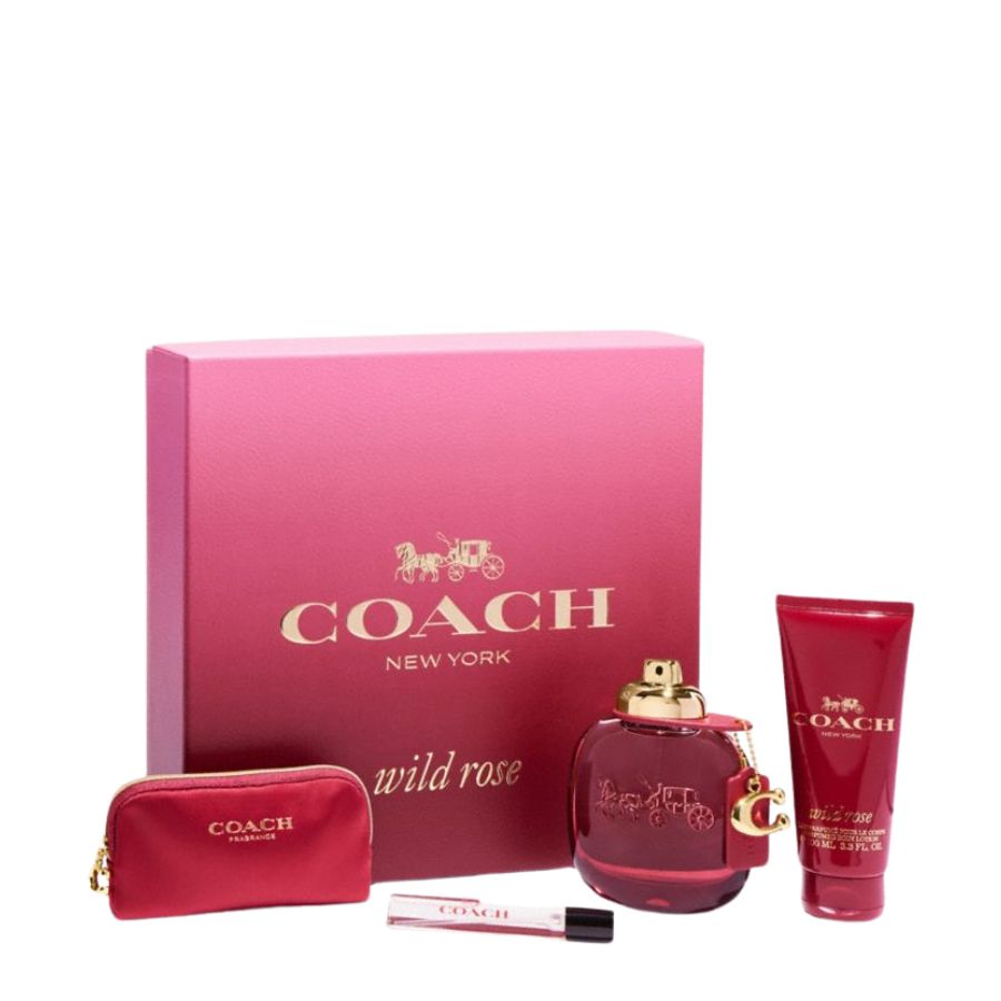 Coach Wild Rose women’s 3.0 oz 4pc gift set with pouch