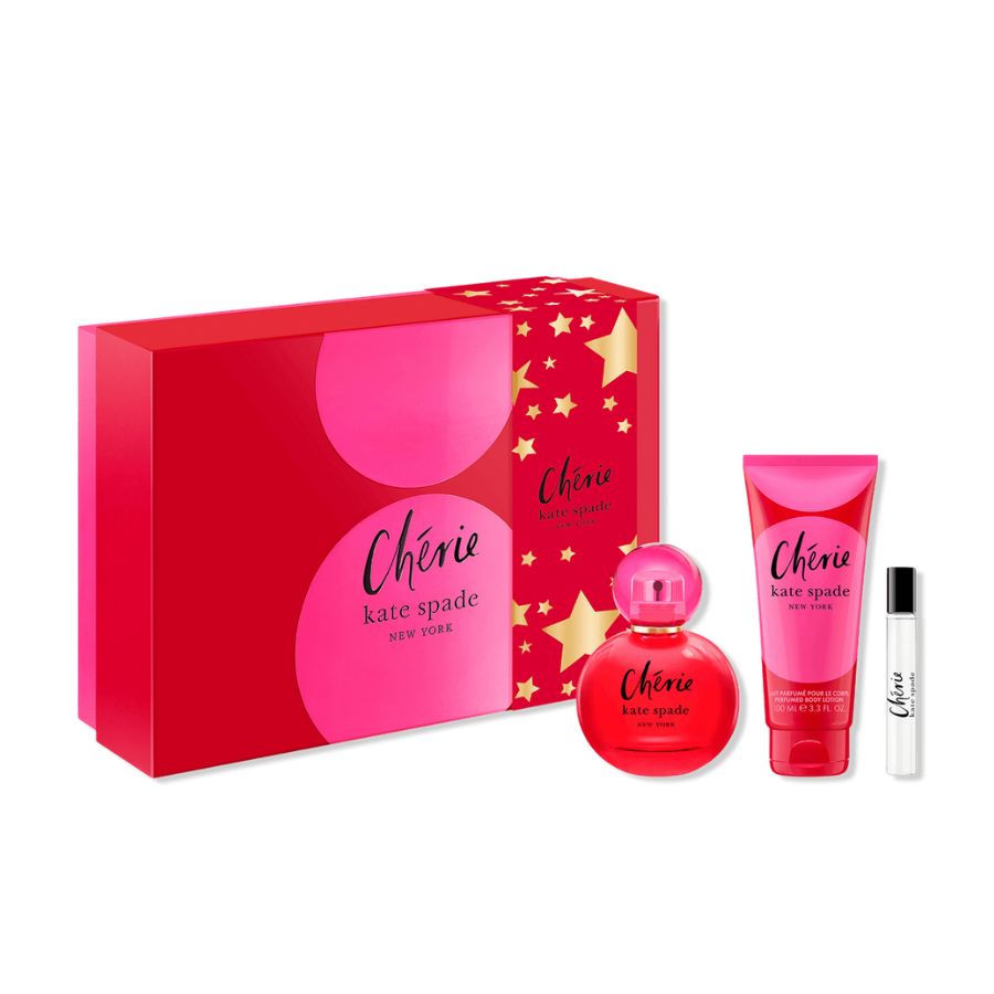 Kate Spade Chérie EDP 3.4 oz women’s 3pc gift set, red bottle