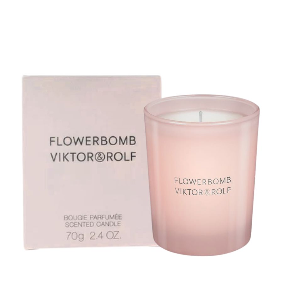 Flowerbomb de Viktor&Rolf Vela perfumada de 2,4 oz en cristal rosa