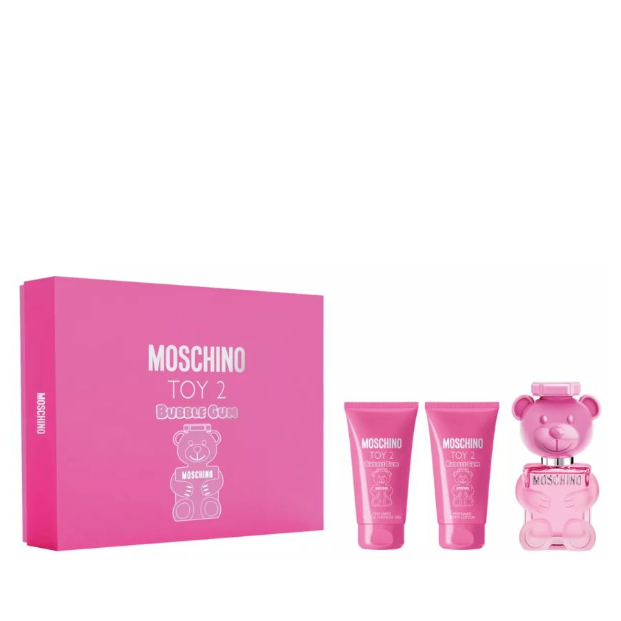 Toy 2 Bubble Gum de Moschino, set de regalo de 3 piezas EDT de 1,7 oz para mujer