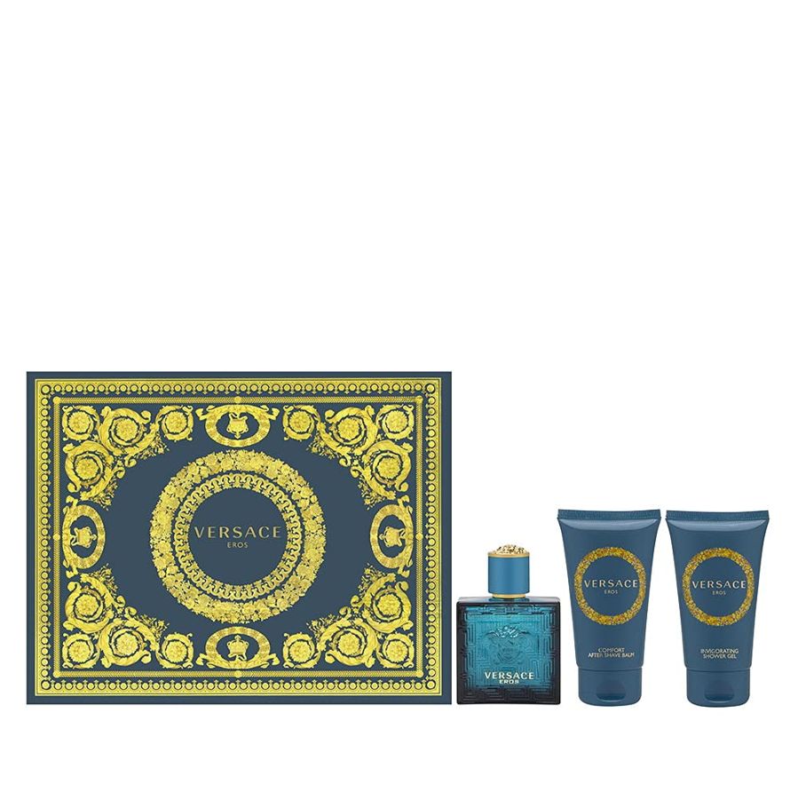 Eros de Versace para hombre 5 ml EDT mini set de cuidado personal de 3 piezas