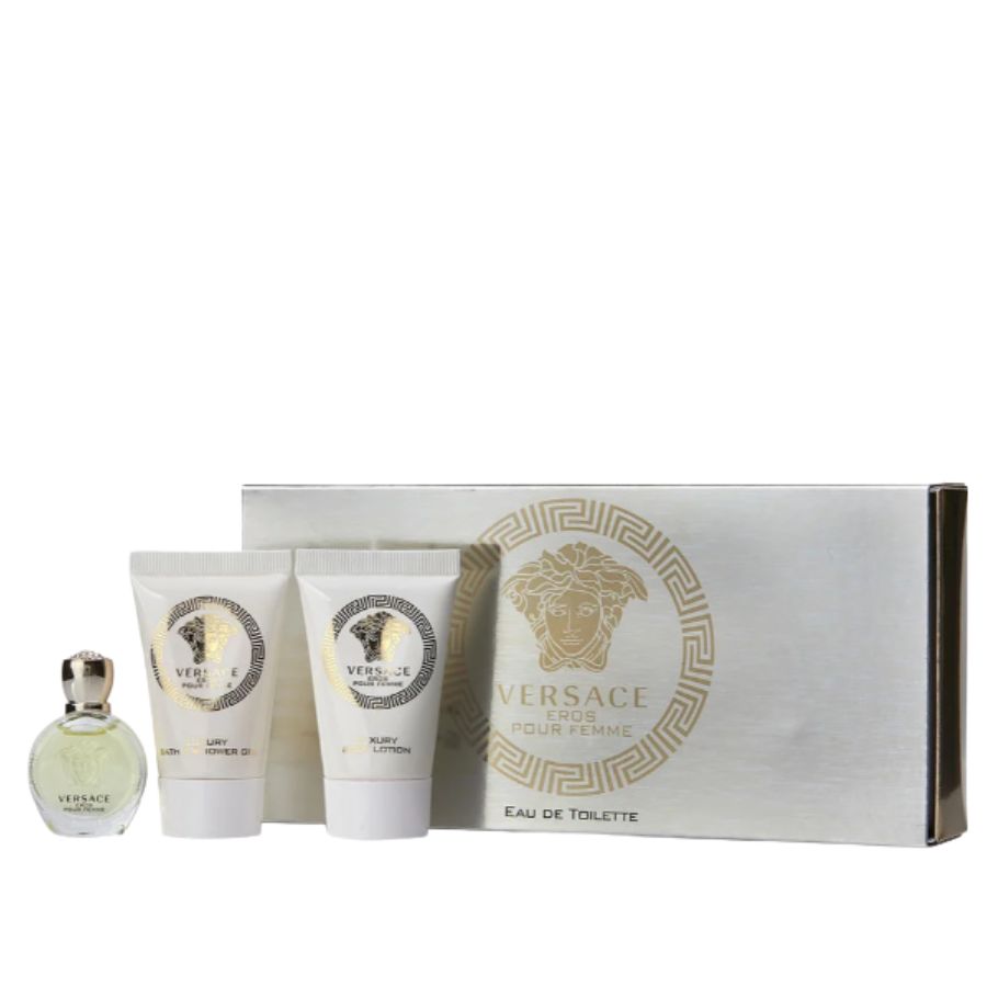 Eros Pour Femme by Versace women’s 3pc mini set with gold bottle