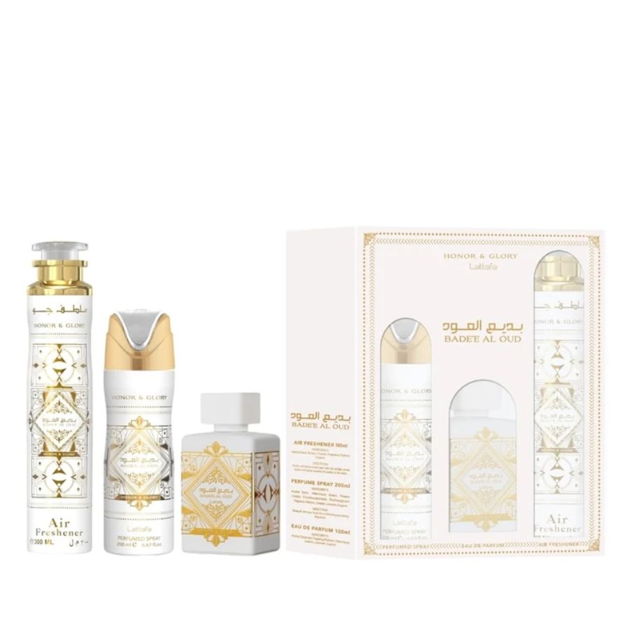 Bade’e Al Oud Honor & Glory unisex 3.4 oz EDP 3-piece gift set