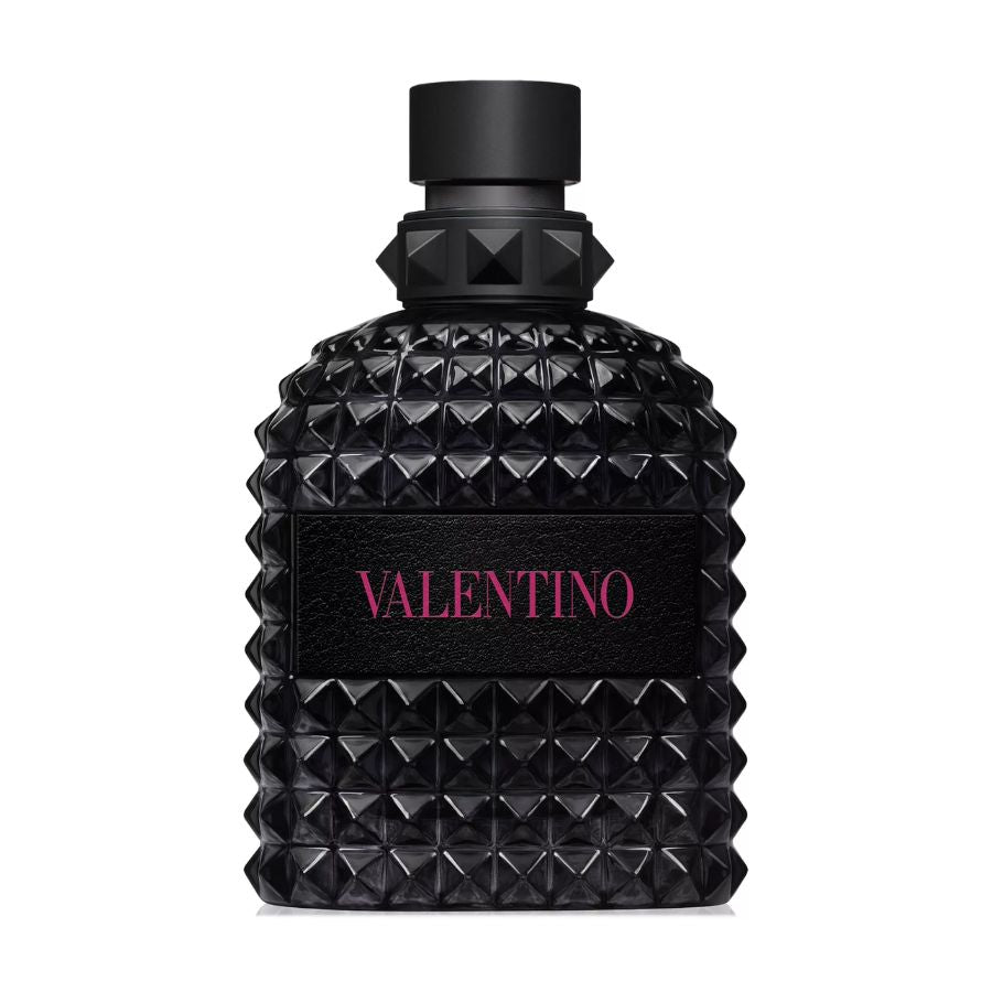 Valentino Born In Roma Extradose men’s parfum tester 3.4 oz, black Rockstud bottle with pink label
