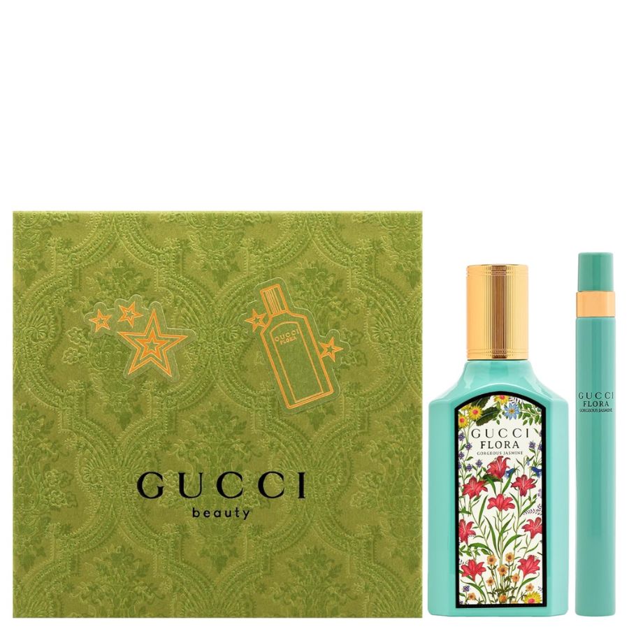 Gucci Flora Gorgeous Jasmine EDP 2-pc gift set, turquoise bottle