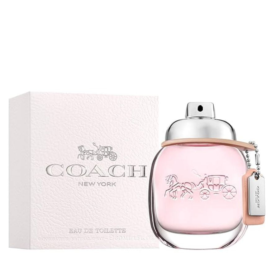 EDT de 1,0 oz para mujer de Coach New York, jugo rosa con el logo del caballo y el carruaje