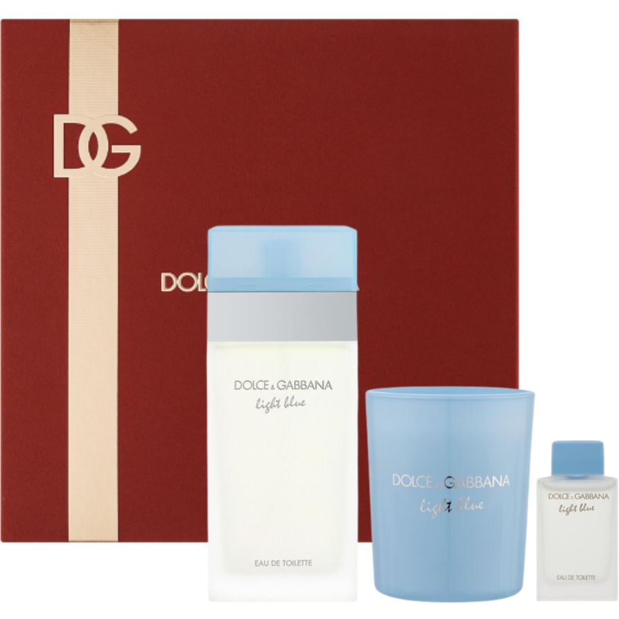 Light Blue by Dolce & Gabbana women’s 3-piece gift set, 1.7 oz EDT, boxed