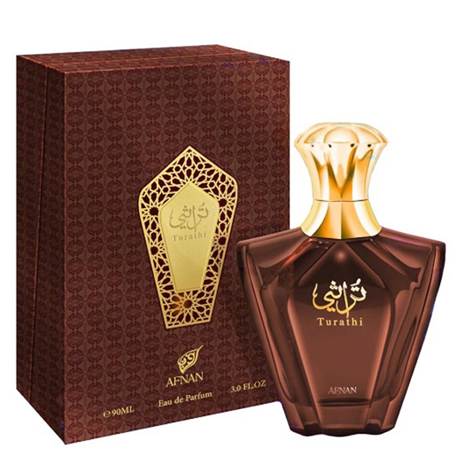 Afnan Turathi Brown EDP 3.0 oz men’s cologne, faceted brown bottle