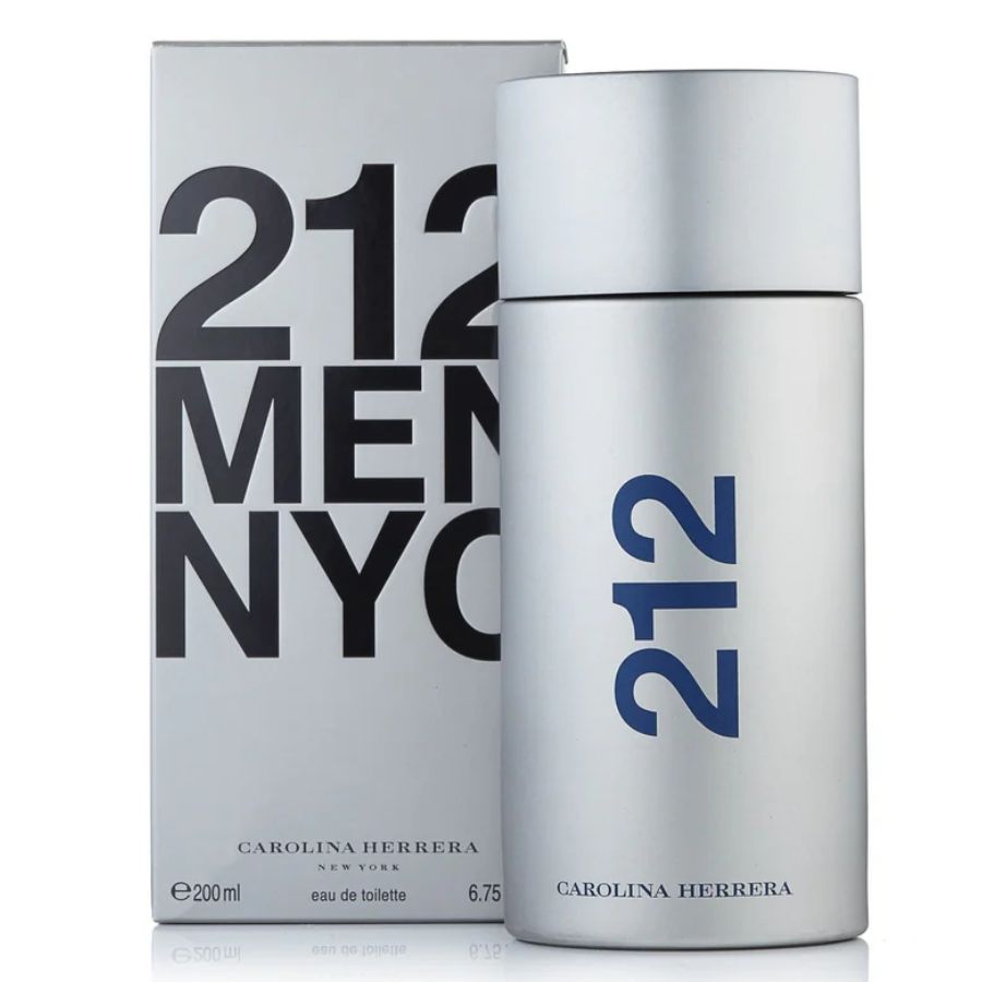 212 Men by Carolina Herrera EDT 6.8 oz cologne, silver cylinder