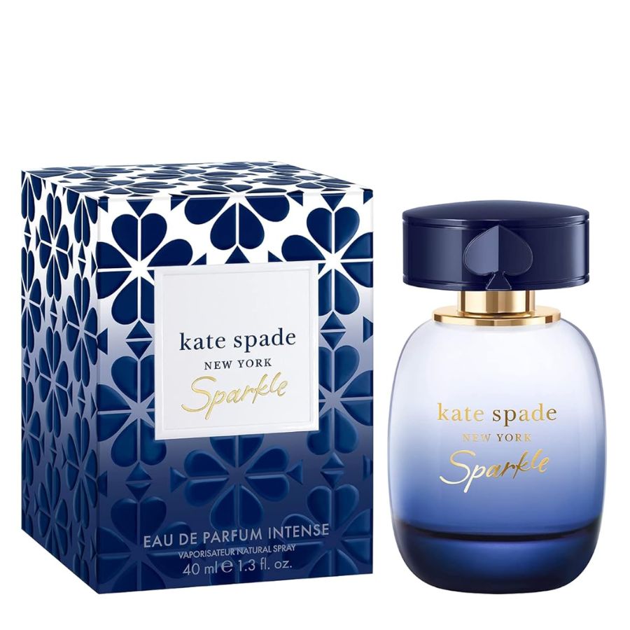 Perfume para mujer Kate Spade Sparkle Intense EDP de 3,4 oz, botella con degradado azul