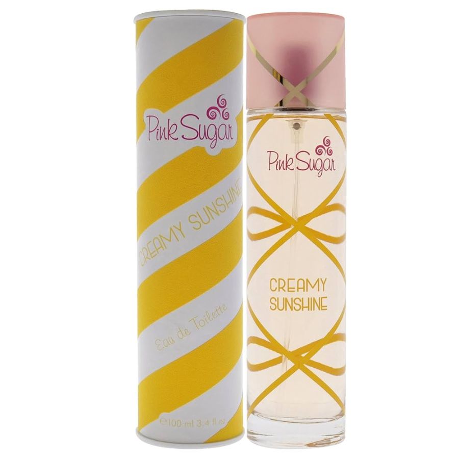 Pink Sugar Creamy Sunshine women’s EDT spray 3.4 oz colorful bottle.